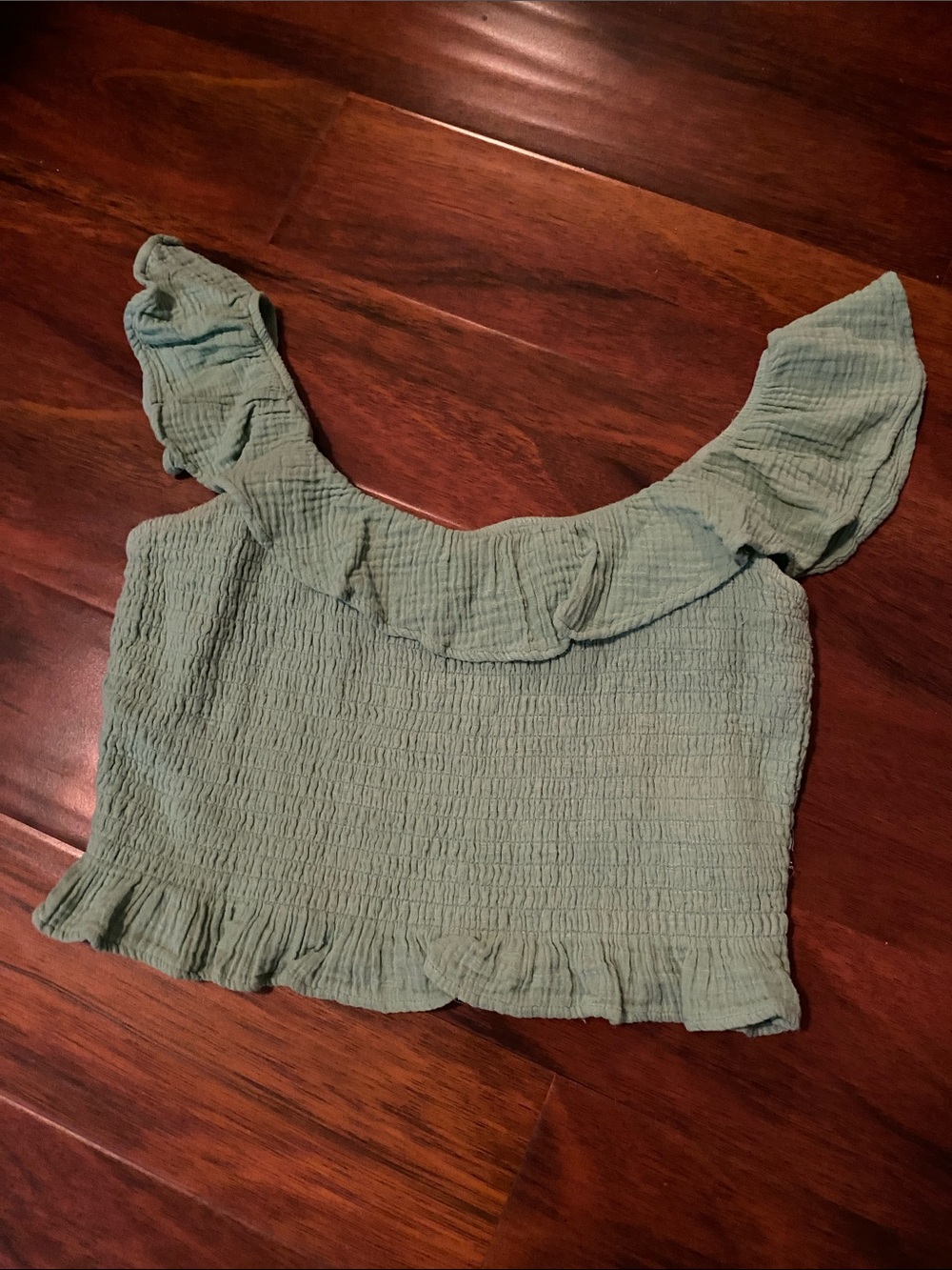 American Eagle Ruffle Smocked Top